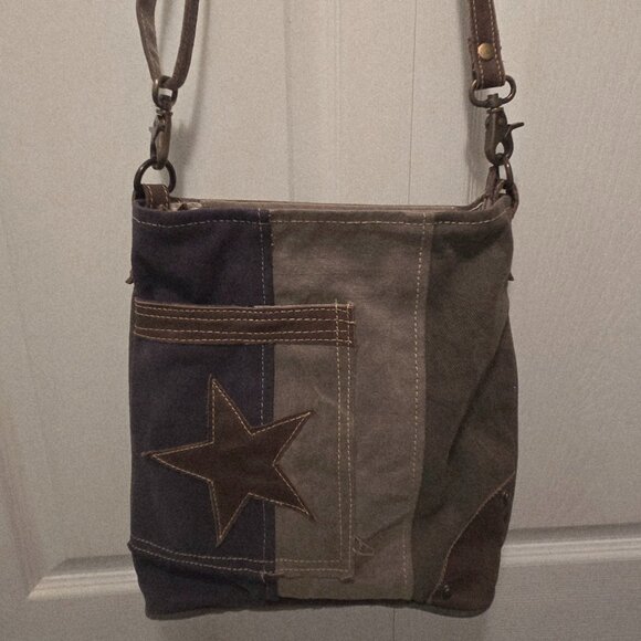 MYRA BAG Women's 100% Cotton/Leather Patchwork Design Crossbody Bag - Medium - Picture 15 of 16